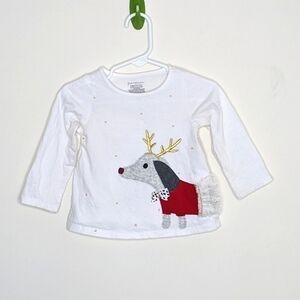 First Impressions Dog Reindeer Christmas Tutu Shirt 18m
